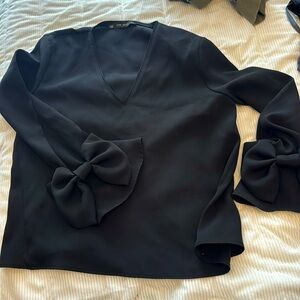 Black Zara long sleeve blouse size medium.